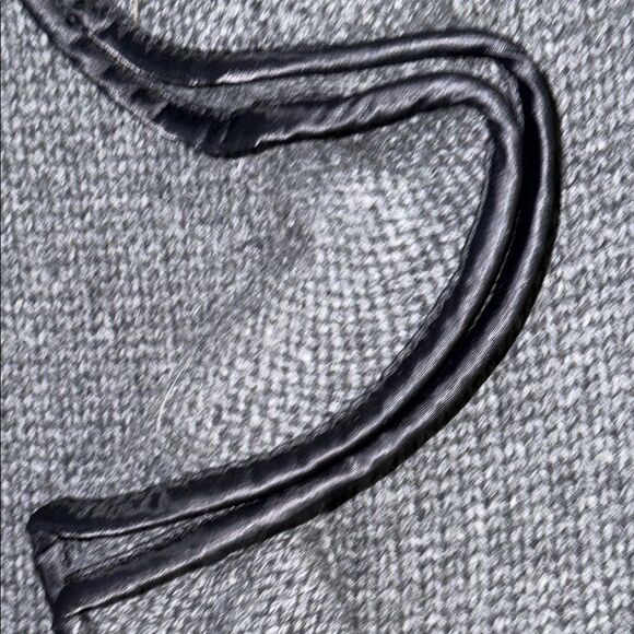 Fenn Wright Manson Gray and Black Sweater w/ Faux Leather Trim & Ruffle Detail - Picture 6 of 11